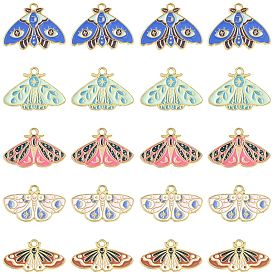 30 шт 5 стили подвески из сплава эмали, золотые, подвеска бабочка и мотылек