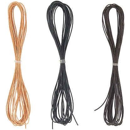 15m 3 цвета коровьей кожи шнур, кожаный шнур ювелирных изделий, ювелирные изделия DIY делает материал, круглые