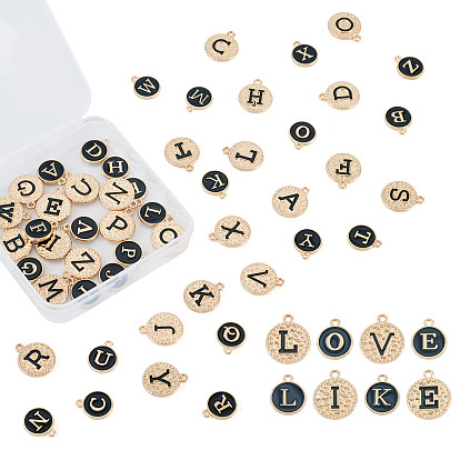 2сумки 2 стили подвески из сплава с эмалью, плоские круглые с буквами a~z подвески, золотой свет
