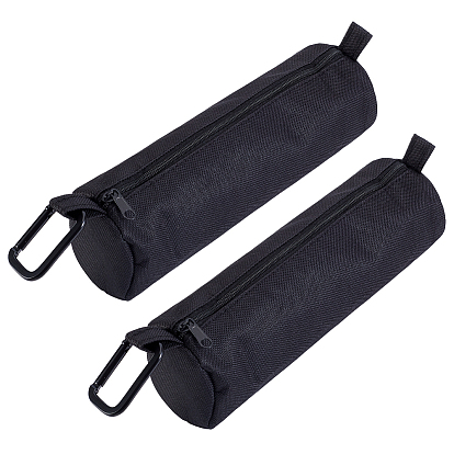 2 Trousse rectangulaire en tissu avec fermeture éclair, avec 2 pièces anneaux de portail à ressort en aluminium