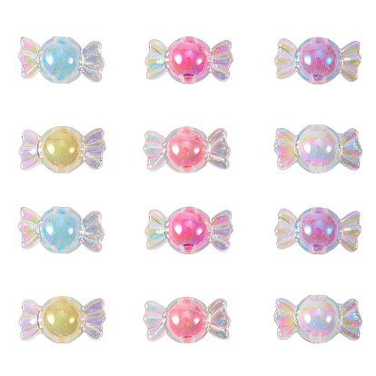 Акриловые бусины, AB цвет, бусина в бусине, форма конфет