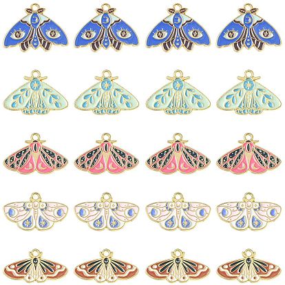 30 шт 5 стили подвески из сплава эмали, золотые, подвеска бабочка и мотылек