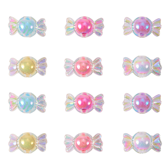 Акриловые бусины, AB цвет, бусина в бусине, форма конфет