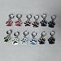 12pcs 6 couleurs empreinte de patte alliage émail stéthoscope pendentif décorations, avec 304 accessoires en acier inoxydable