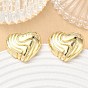 Brass Stud Earrings for Women, Heart