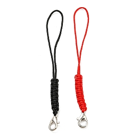 Polyester Cord Mobile Straps, with Platinum Plated Lobster Claw Clasps