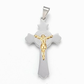 304 Stainless Steel Pendants, For Easter, Crucifix Cross