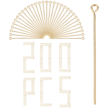 200шт. латунные штифты с ушком, реальный 18 k позолоченный