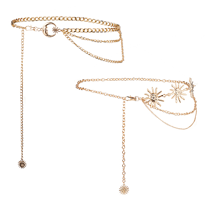 2 шт. 2 стили луна солнце сплав звено цепи на талию тело, украшения для бикини для женщин