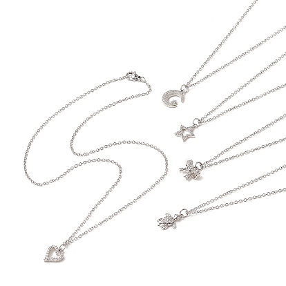 Колье из латуни с прозрачным кубическим цирконием, 304 женские украшения из нержавеющей стали, разнообразные