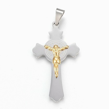 304 Stainless Steel Pendants, For Easter, Crucifix Cross