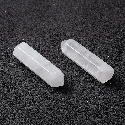 Natural Quartz Crystal Pointed Beads, Healing Stones, Reiki Energy Balancing Meditation Therapy Wand, No Hole/Undrilled, For Wire Wrapped Pendant Making, Bullet