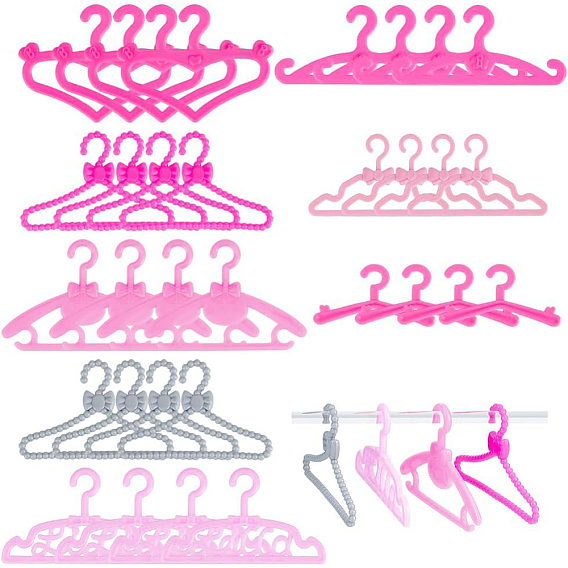 80 шт. 8 стили пластиковые вешалки для кукольной одежды, подвесные принадлежности для одежды для кукол