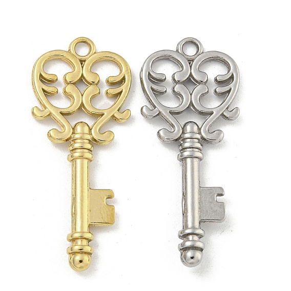 Ионное покрытие (ip) 304 подвески из нержавеющей стали, сердце ключ очарование