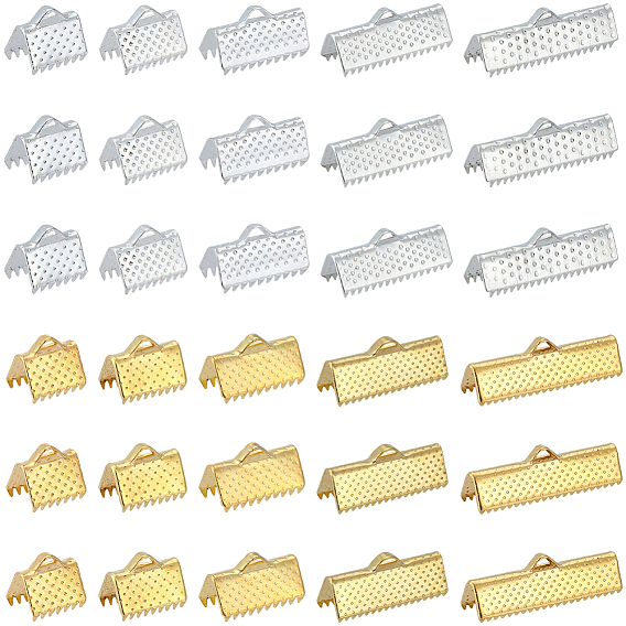 200шт. 10 стили сплава ленты концы, прямоугольные