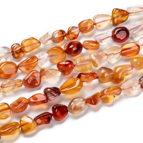 Cuentas de cornalina naturales hebras, pepitas, piedra caída