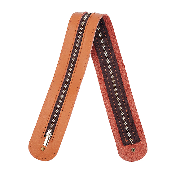 Застежка-молния из сплава, из натуральной кожи, для аксессуаров для замены сумок, плоский