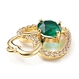 Brass with K9 Glass & Rhinestone Pendants, Light Gold, Heart Charms