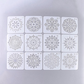 Plastic Drawing Stencil, Drawing Scale Template, For DIY Scrapbooking, Mandala Flower Pattern