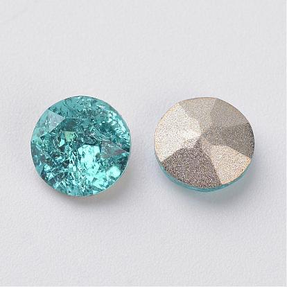Pointed Back K9 Glass Rhinestone Cabochons, Imitation Austrian Crystal, Back Plated, Faceted, Flat Round