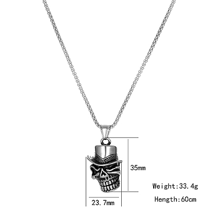 Skull Stainless Steel Pendant Necklaces for Men