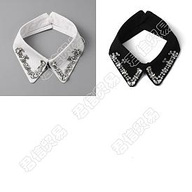 Ahademaker 2pcs 2 collares desmontables de poliéster estilo dama, ajuste del escote, con pedrería de cristal de vidrio y fornituras de latón