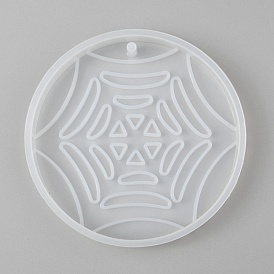 Halloween DIY Spider Web Pendant Silicone Molds, Resin Casting Molds, For UV Resin, Epoxy Resin Jewelry Making