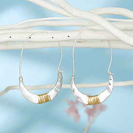 Vintage Geometric Handmade Alloy Earrings with Simple Wire Wrapping