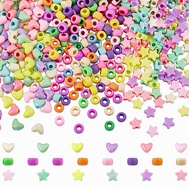 750Pcs 3 Style Plastic Beads, Braided Hair Beads
