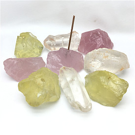 Raw Natural Gemstone Incense Holder, Modern Aromatherapy Ornament for Home Living Room Office Decor