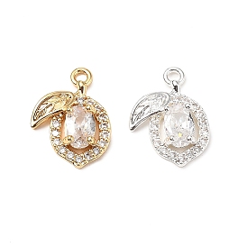 Латунные микропаве прозрачные подвески с фианитом, без кадмия, без никеля и без свинца, фрукты
