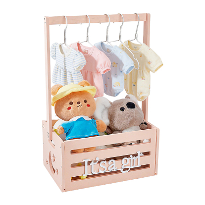 Boîte de rangement rectangulaire en bois pour baby shower, Boîtes de rangement pour bébé, paniers cadeaux avec poignée