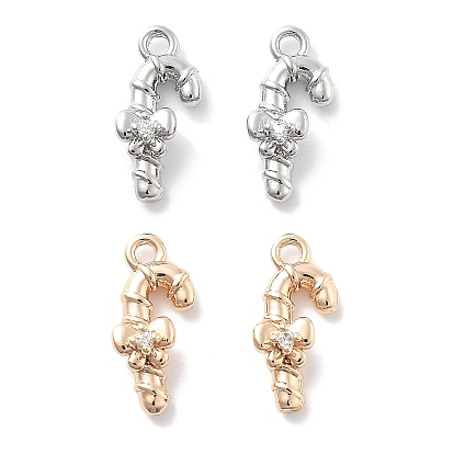 Подвески из прозрачного кубического циркония с микропейвом, без кадмия, без никеля и без свинца, Рождество костылем