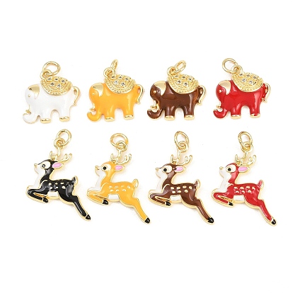 Латунные микро проложить кубического циркония подвески, с эмалью, долговечный, стойки покрытие, без свинца и без кадмия, реальный 18 k позолоченный