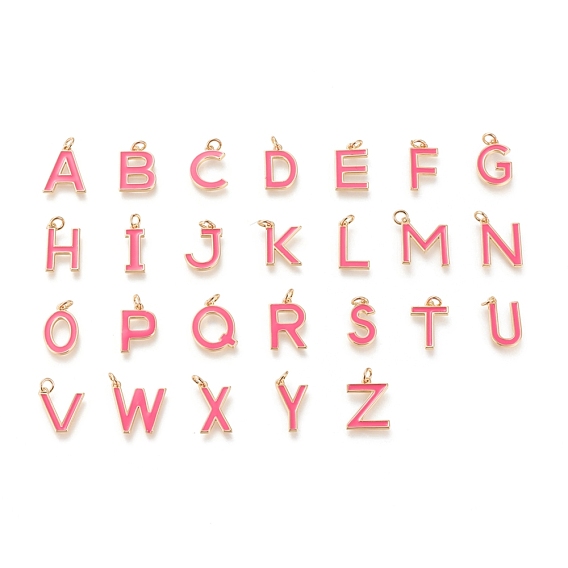 Латунь эмаль подвески, с целью перехода в кольце, долговечный, реальный 18 k позолоченный, алфавит