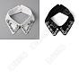 Ahademaker 2pcs 2 collares desmontables de poliéster estilo dama, ajuste del escote, con pedrería de cristal de vidrio y fornituras de latón