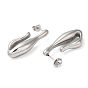 304 Stainless Steel Stud Earrings, Twist Teardrop