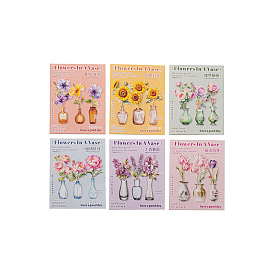 Waterproof PET Stickers Set, Decorative Stickers, Flower