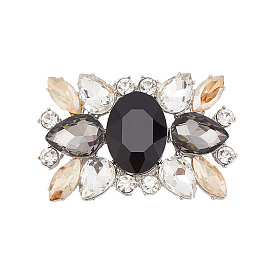 Съемные пряжки для обуви из сплава стекла, украшение обуви цветами