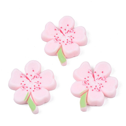 Spray Painted Opaque Resin Cabochons, Flower