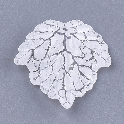 Acrylic Pendants, Crackle & AB Color, Leaf