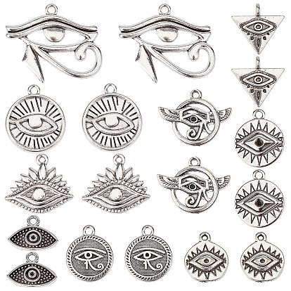 72шт 9 стиль тибетский стиль сплав эмалированные подвески, с кристально горный хрусталь, без кадмия и без свинца, глаз