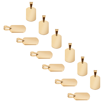 304 Stainless Steel Pendants, Stamping Blank Tag, Laser Cut, 
Rectangle