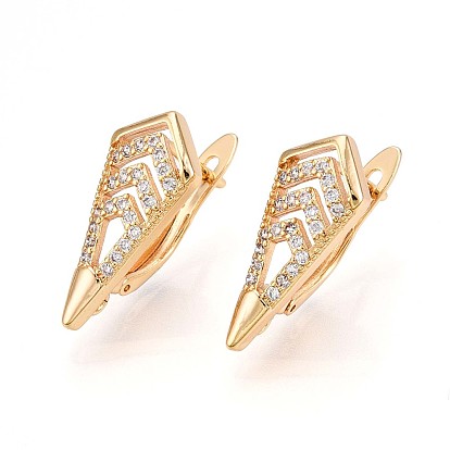 Латунный микропаве кубический цирконий кольцо серьги фурнитура, без свинца, без никеля и без кадмия