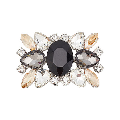 Съемные пряжки для обуви из сплава стекла, украшение обуви цветами