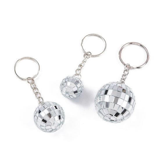 Железные брелки, со стеклянными подвесками