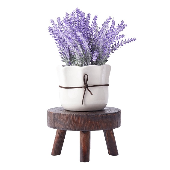 Деревянная полка для цветочного горшка, для внутреннего сада, плоско-круглые