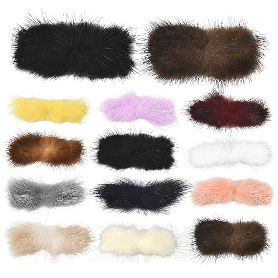 24 шт. 12 цвета бант искусственный мех норки украшения аксессуары, для украшения шляпы, обуви, ткани, мобильного телефона