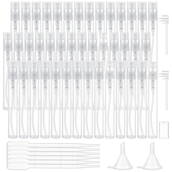 80 шт пустой портативный пластиковый флакон для духов с распылителем с 2 шт пластиковый насос с 2 шт мини прозрачная пластиковая воронка бункер с 6 шт одноразовая пластиковая пипетка
