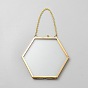 Iron Hexagon Hanging Photo Frames, with Glass Windows, for Home Decorations